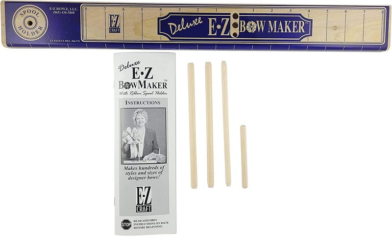 E-Z Bowz Deluxe EZ BowMaker - Bow Making Tool - Crafting Bowmaker - Professional Designer Bow Maker - DIY Wreath Bows, Hair Bows, And More - Image 1